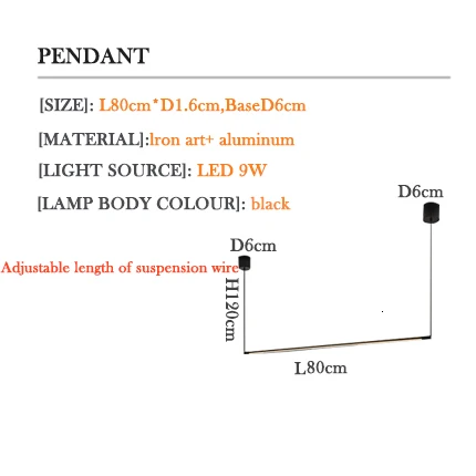 across pendant 9w Современный светодиодный настенный светильник длинный подвесной светильник s простой скандинавский гостиной диван задний настенный светильник прикроватный Торшер для спальни - Цвет абажура: across pendant 9w