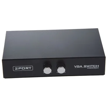 

Round Press Button Two Way VGA Switch Splitter Black