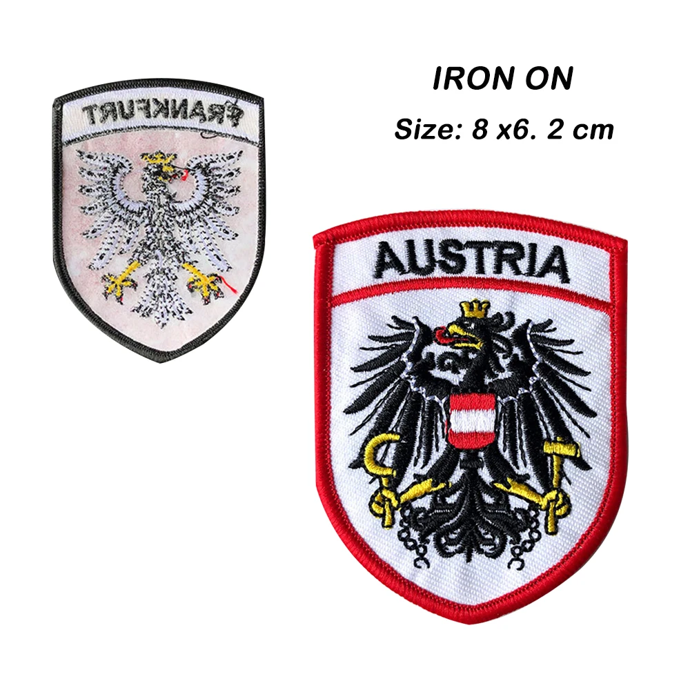 iron on Вышитые Австрия Флаг патч армейский застегнуть Insignia прикрепленные на ткань значок Австрия тактический военный нашивок значки - Цвет: iron on