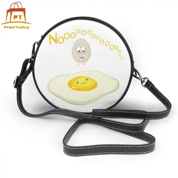 

Lazy Egg Yolk Shoulder Bag Sad Leather Bag Crossbody Teen Women Bags Multi Function Trendy Print High quality Slim Round Purse
