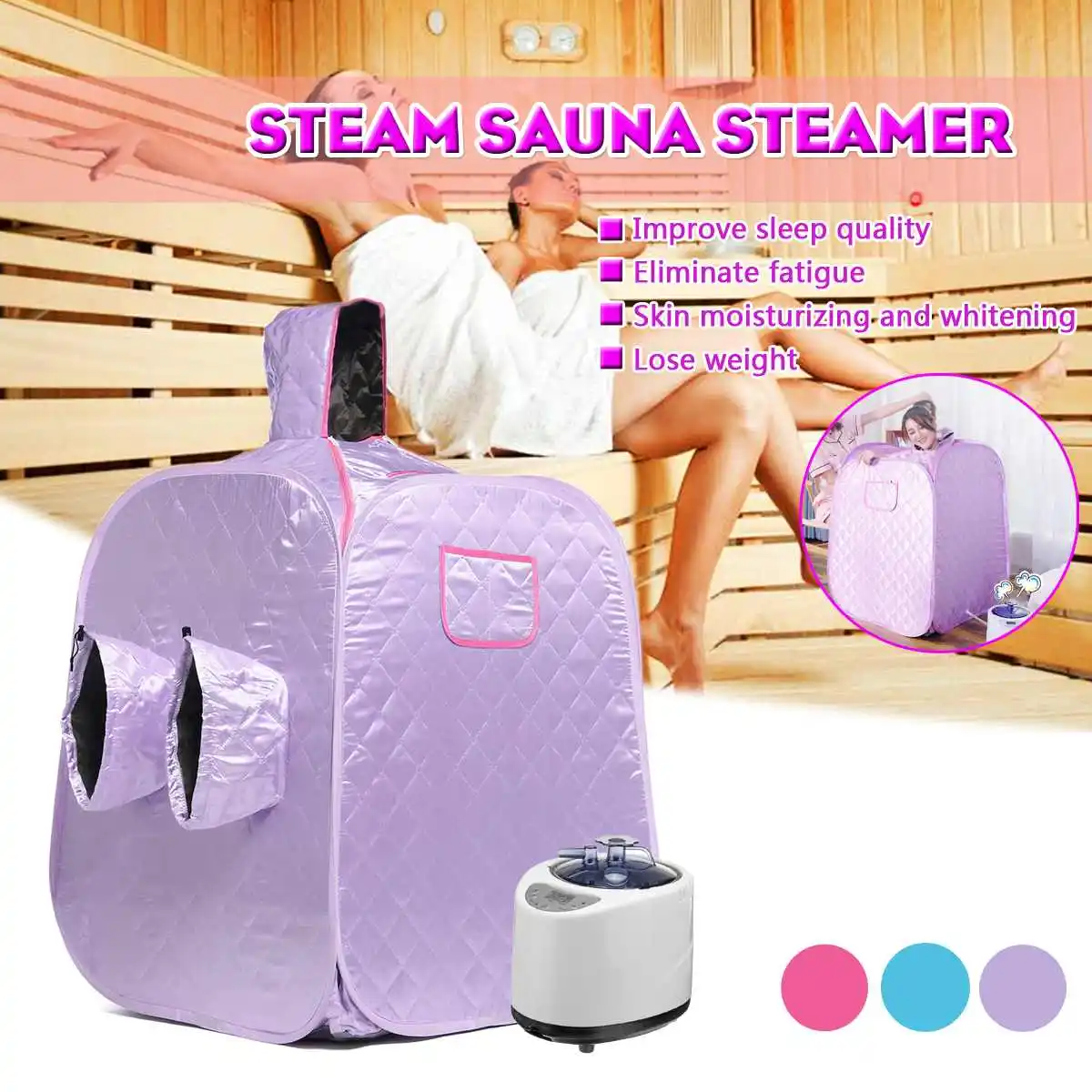 

220V Intelligent Remote Control Collapsible With Steaming Machine Chair Household Steam Sauna Steaming Room for Double User
