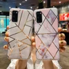 LOVECOM Electroplated Geometric Marble Phone Case For Samsung S20 FE A21S A51 A71 A50 S10 S8 S9 Plus Note 20 10 Soft Back Cover ► Photo 2/6
