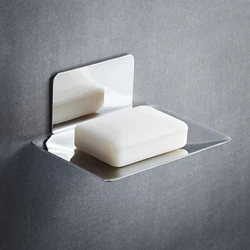 Stainless Steel Soap Holder Draining Rack Wall Mounted Soap Rack Soap Sponge Dish Holder Bathroom Accessories Soap Dishes