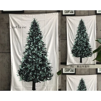 

Ins Christmas Tree Pine Hang Cloth Wall Decor Cloth Christmas Decoration for Home Background Simple Tapestry Wall Hanging