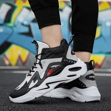 Новинка; сезон осень-зима; мужские кроссовки; Уличная обувь на толстой подошве, увеличивающая рост; нескользящая спортивная обувь на шнуровке с высоким берцем; Мужская обувь для бега