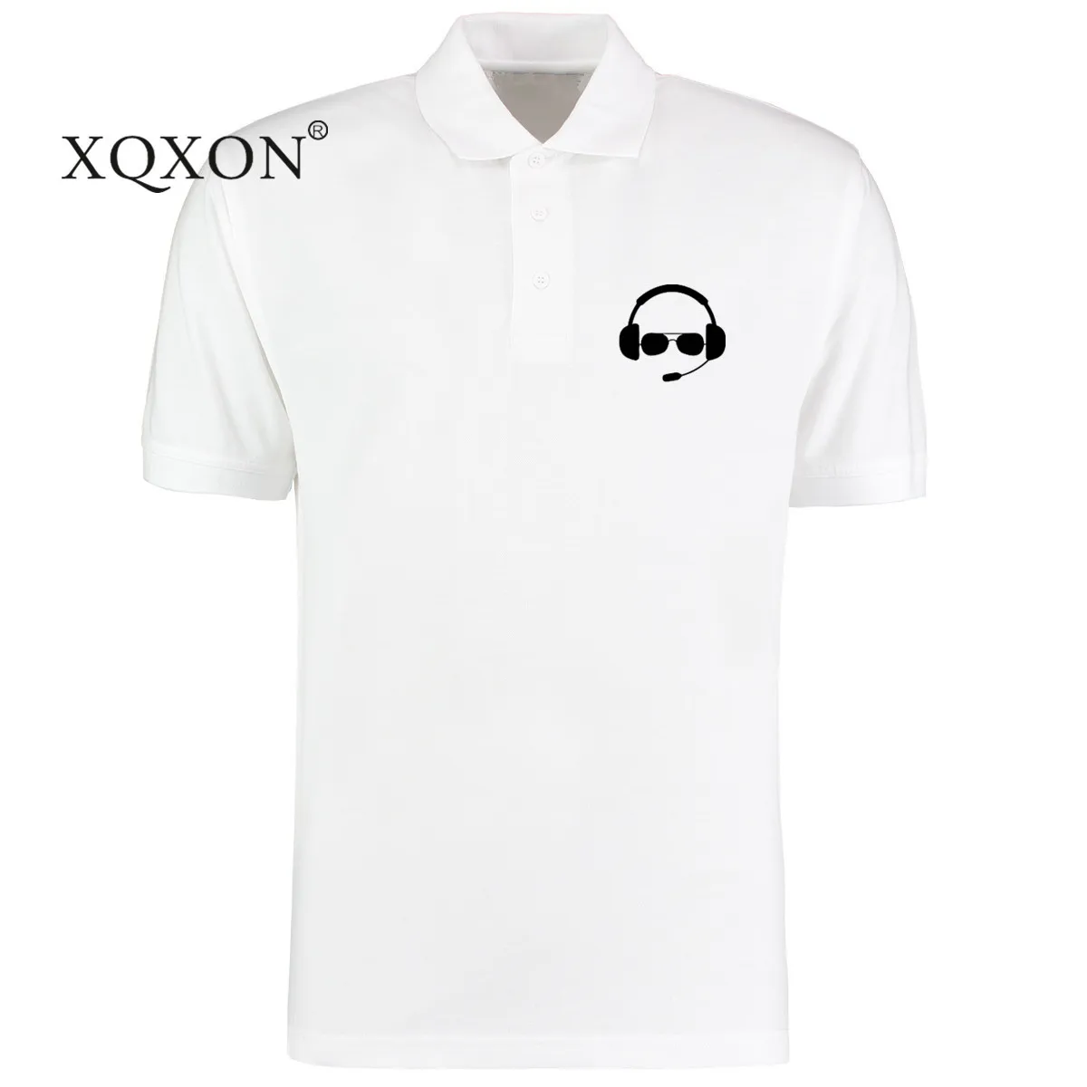 XQXON-, новые мужские рубашки поло, забавный шлем пилота, дизайнерский принт, Мужская рубашка поло, высокое качество, летняя Хлопковая мужская одежда, P24
