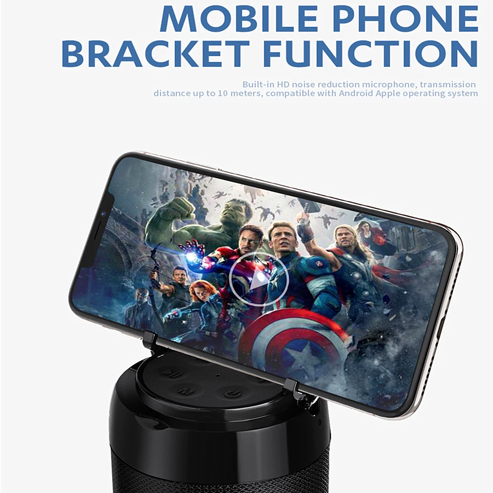 TG113C Колонка портативный Bluetooth мини-динамик с fm-радио водонепроницаемый сабвуфер беспроводной Loundpeakers и держатель телефона 7 цветов