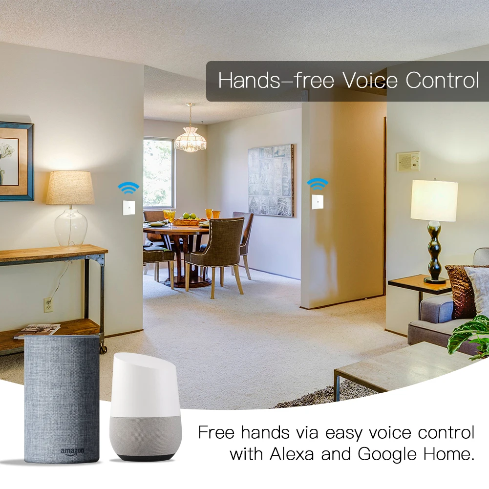 EU UK 2 Way WiFi Smart Multi-Control Switch for Light Work with Alexa Google Home No Hub Required Smart Life APP Remote Control