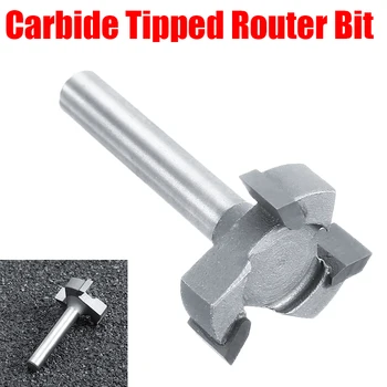

3Flutes T Shape CNC Router Bits Spoilboard Surfacing Router Bit Mill Cutter 1/4 Shank Carbide Tipped Tools for Grooving Slotting