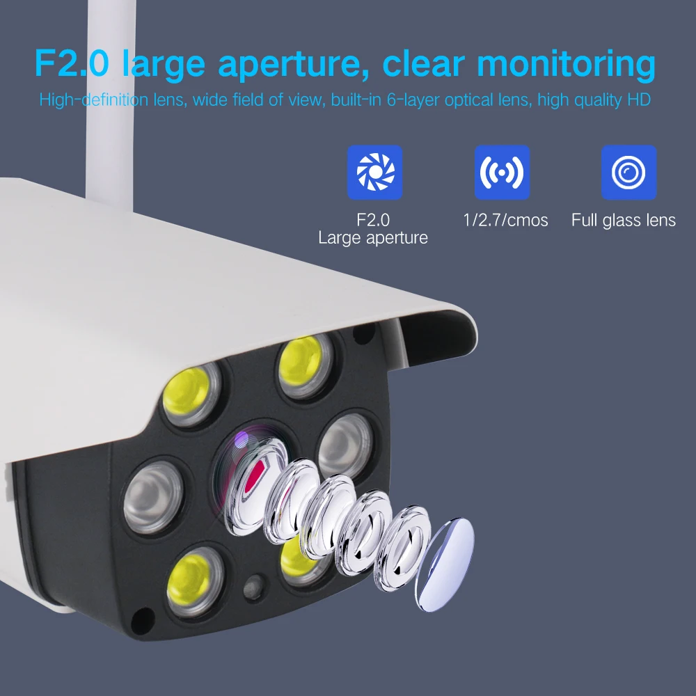 HD 1080P Wifi IP камера беспроводная PTZ наружная IP66 Всепогодная CCTV ночного видения