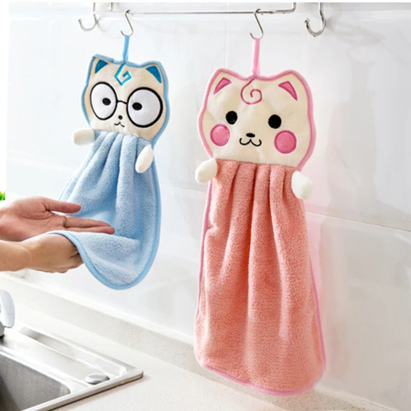 Мультяшное полотенце для мытья посуды мягкая впитывающая ткань ванной