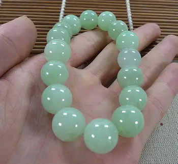 

Certified Natural A Light Icy Green yu ITE Bead Beads Bangle Bracelet