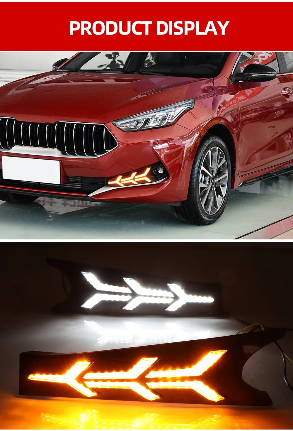 Автомобильный мигающий 1 пара для Kia K3 Cerato Светодиодный дневной ходовой светильник, реле сигнала поворота, автомобильный DRL противотуманный фонарь, украшение