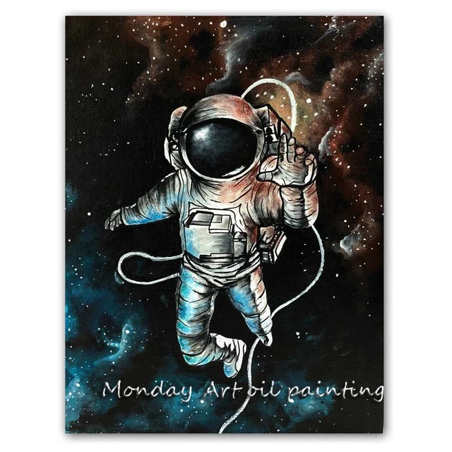 WANGART-Astronaut-Space-Dreaming-Stars-Limit-Oil-Painting-Canvas-Wall-Pictures-for-Living-Room-Posters-and