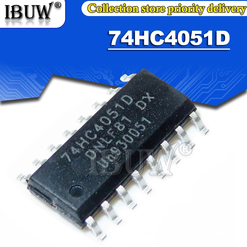 100 шт. SN74HC4051D SOP16 74HC4051D лапками углублением SOP-16 74HC4051 стандартного режима работы |