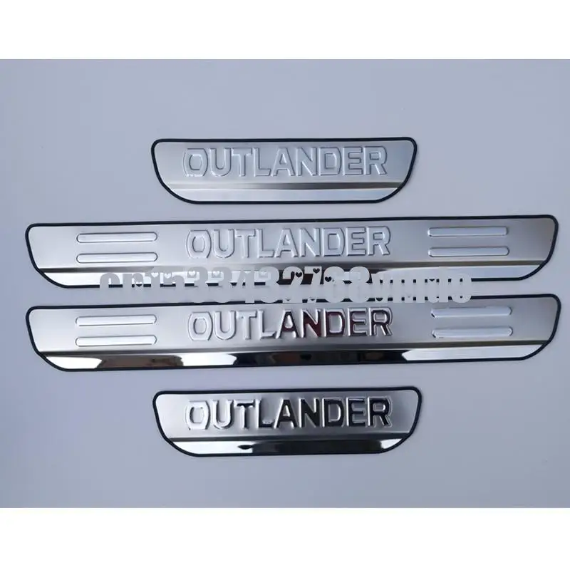 moldura de protección de cubierta de umbral Protector de umbral de puerta para Mitsubishi Outlander 2013-2020 adhesivo protector de placa pedal de placas de freno de coche de acero inoxidable