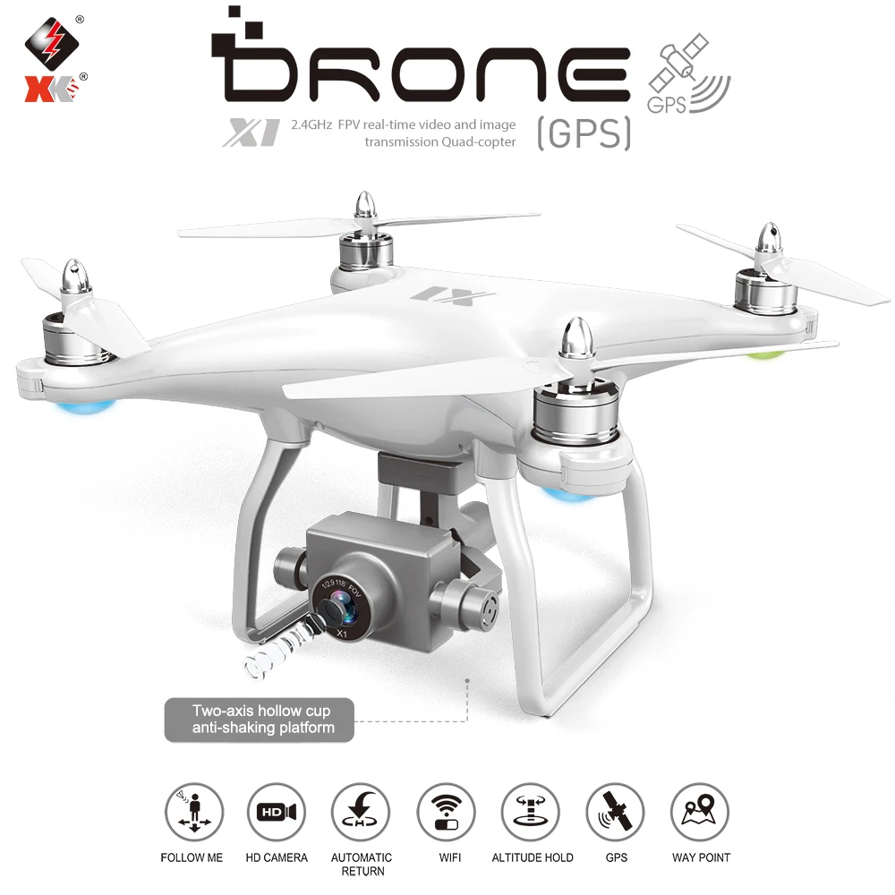 

WLtoys XK X1 RC Quadcopter 5G Wifi FPV 2-Axis GPS RC Drone With HD Camera 1080P Stable Pan-tilt Platform Return Live Video Drone