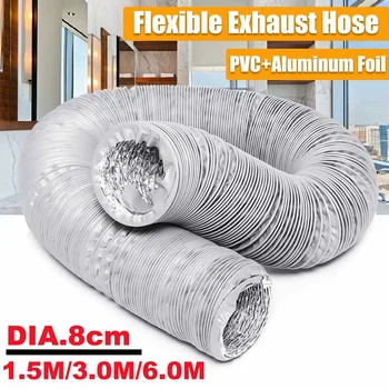 

1.5/3/6 Meter Exhaust Pipe Flexible Air Conditioner Exhaust Pipe Vent Hose Duct Outlet 80mm Ventilation Duct Vent Hose