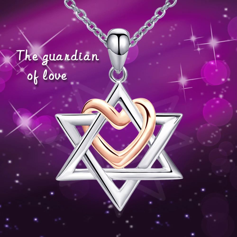 XiaoJing, штат Израиль, 925 пробы, серебряная цепочка, подвеска в виде сердца, ожерелья для женщин, подвеска в виде креста Давида, ювелирные изделия для девушек, Лидер продаж