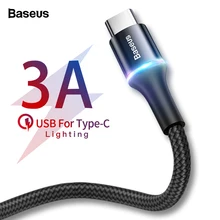 Baseus 3 А usb type-C кабель для быстрой зарядки type-c кабель для samsung S10 S9 Xiaomi Mi 9 8 Oneplus 6t 6 5t USB C кабель для передачи данных