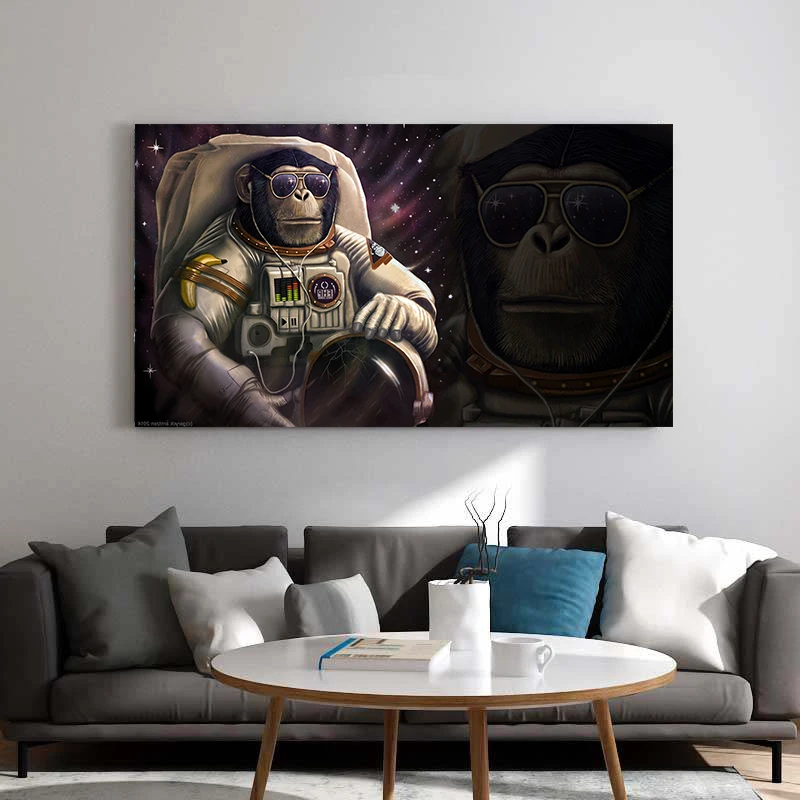 Современный астронавт обезьяна Wall Art Печать на холсте Абстрактная живопись Животные Поп-Арт холст картины, настенные декорации фотографии домашний декор