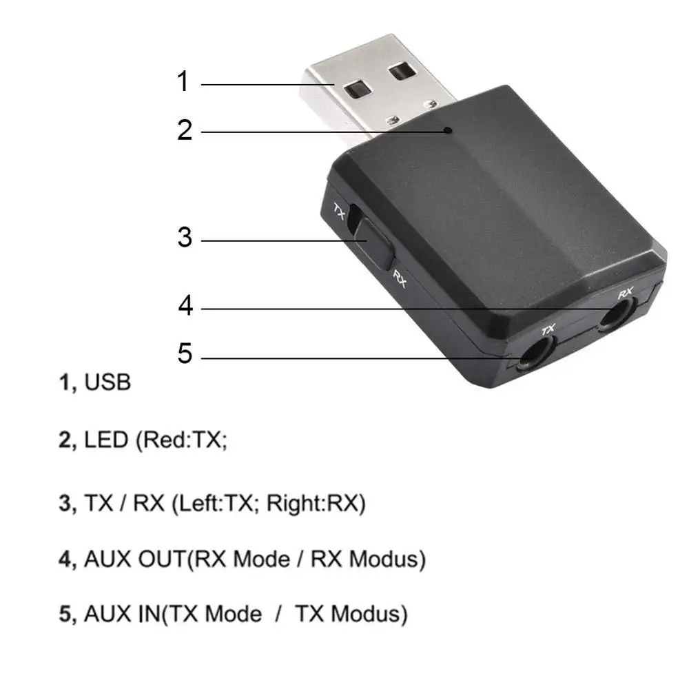 3 в 1 Bluetooth автомобильный набор, свободные руки Bluetooth приемник передатчик Мини Bluetooth 5,0 аудио AUX USB 3,5 мм Jack для ТВ Беспроводной адаптер