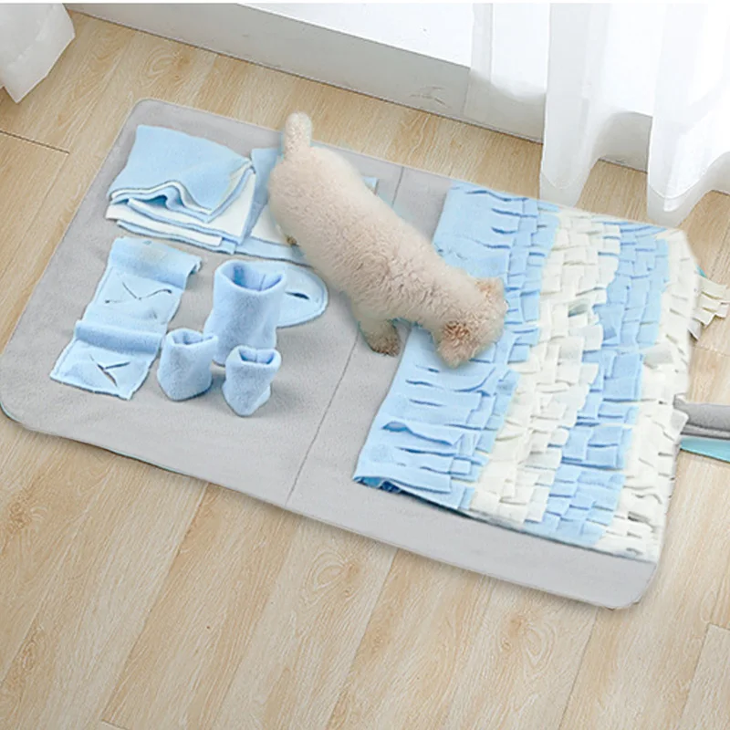Dog Snuffle Mat Puppy Cat Pet Sniffing Training Soft Pet Nose Pad Puppy Activity Training Blanket Detachable Fleece Pads
