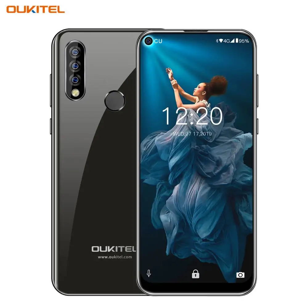 Black OUKITEL C17 Pro 4G мобильный телефон Тройная задняя камера 6,3" 4 Гб 64 Гб восьмиядерный смартфон 3900 мАч Android 9,0 разблокировка лица сотовый телефон - Цвет: Black