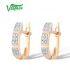 VISTOSO 14K 585 Rose Gold Earrings For Lady Glamorous Elegant Sparkling Diamond Earrings Luxury Wedding Engagement Fine Jewelry ► Photo 2/6