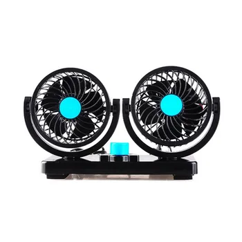 

12/24V Car Mini Electric Fan 2 Head 360 Degree Rotating Low Noise Summer Conditioner Portable Adjustable Car Air Cooling Fan