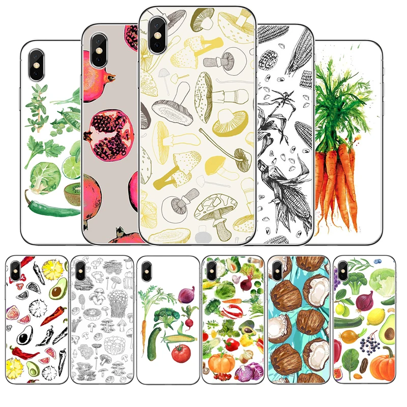 Vegan Veggies резиновый чехол для iphone 11 Pro MAX 5 6 7 8 9 10 X XS XR XSMAX Plus TPU мягкий задней панели |