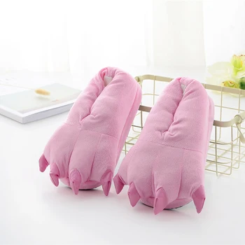 

Women Animal Paw Indoor Slippers Female Slip On Winter Couple Soft Bottom Slippers Woman Cotton Shoes Women's Shoes Plus Size