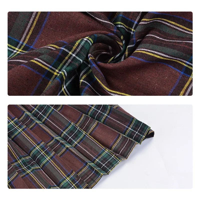 MJartoria шотландская Мужская Kilt традиционный ремень в клетку плиссированная Двусторонняя цепочка коричневая Готическая панк шотландская клетка брюки юбки