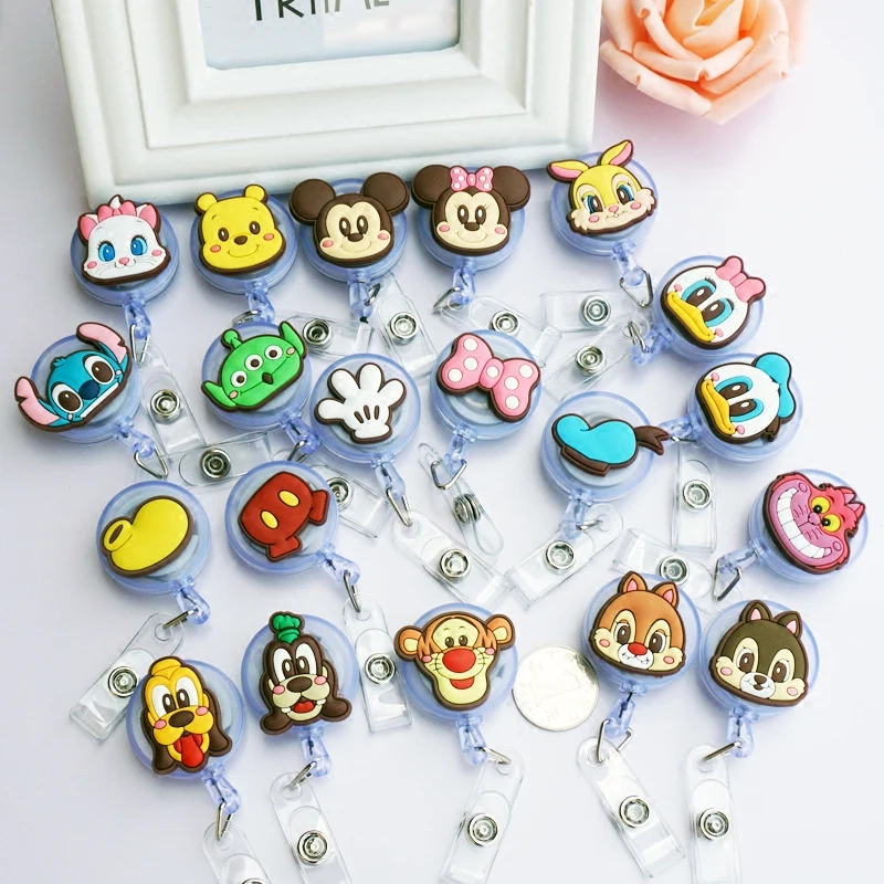 New Cute Cartoon Retractable Pull Badge Reel ID Lanyard Name Tag Card Nurse Badge Holder lovely Kids Reels Office Supplies