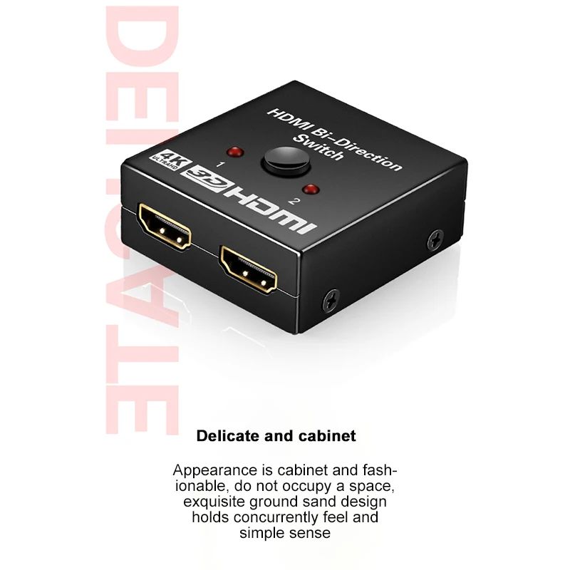 4K HDMI адаптер 1080P HDMI сплиттер поддержка 3D 1 в 2 выход или 2 в 1 выход двунаправленный коммутатор для DVD Mac ноутбука ТВ монитор и т. Д