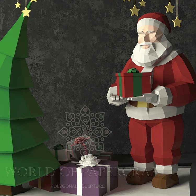 

Precut Christmas Santa Paper 3D DIY Material Manual Creative Home Decor Props 2705 Hand Made Cute Geometric Paper Puzzle Figures