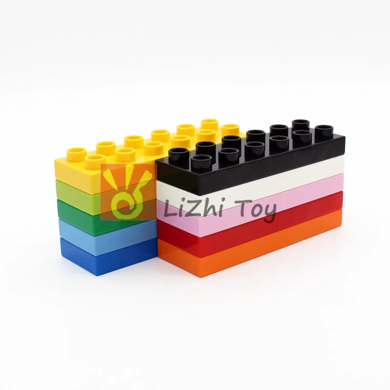 MOC DIY большой строительный блок Duplo 98233 кирпич 2X6X1/2 (толстый) размер собранные