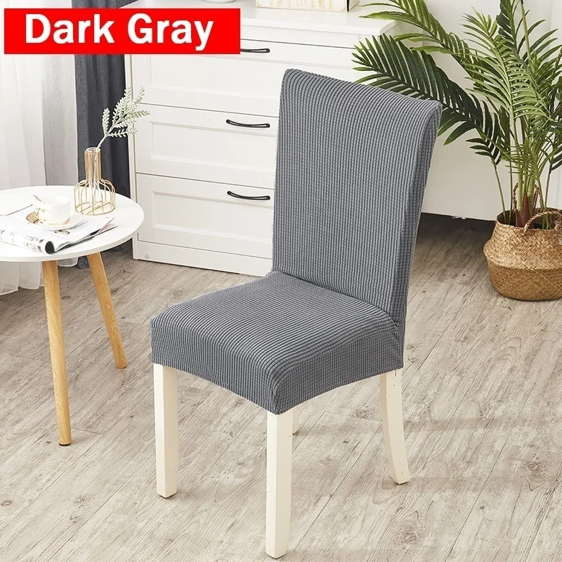 Dark Gray Чехлы для стульев, плотные, противообрастающие, чехлы для стульев, для гостиной, вечерние, свадебные, декоративные чехлы для стульев - Цвет: Dark Gray