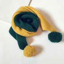 Осенне-зимний вязаный детский шарф, модный лоскутный шарф в Корейском стиле для мальчиков и девочек 21