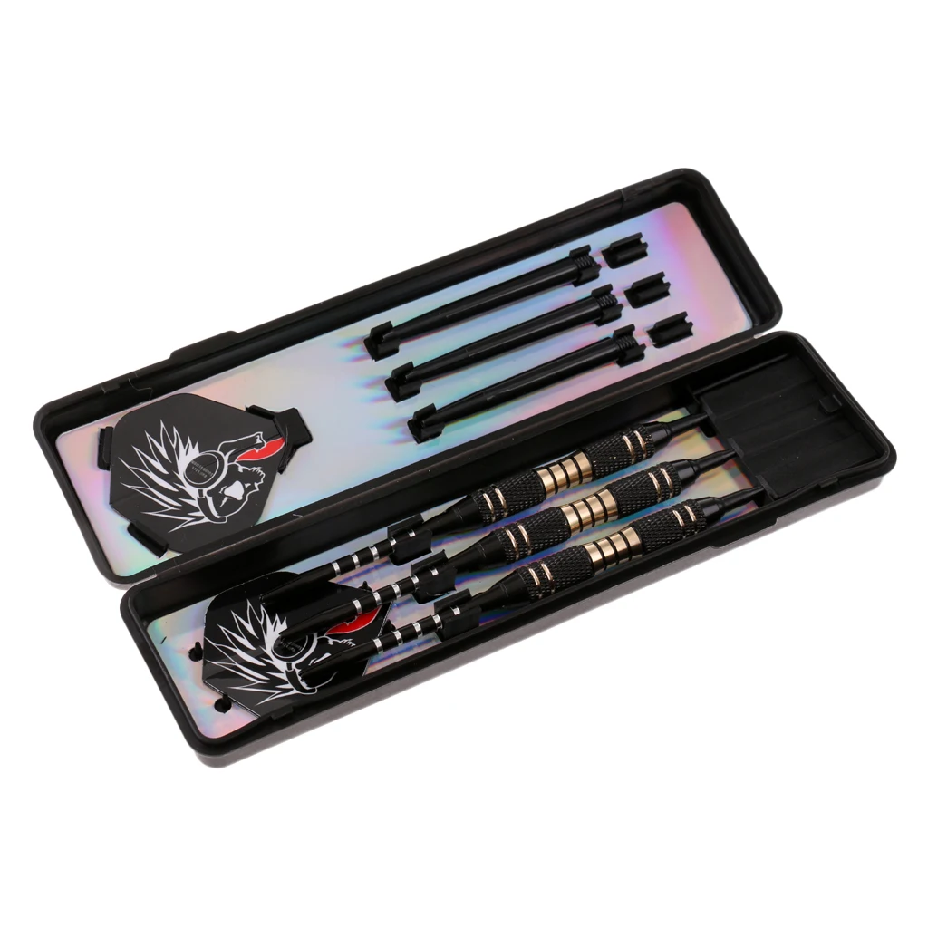 3 Pieces 18 Grams Brass Barrels Soft Tip Darts Set with Aluminum and Nylon Shafts, PET Flights, Plastic Tips