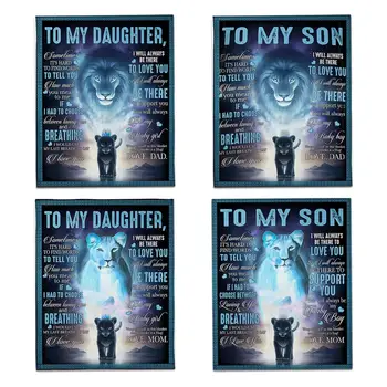 

Flannel Blanket A Gift For My Daughter Mom And Dad Animal Lion Pattern Envelope Fall And Winter Warm Sofa Cover