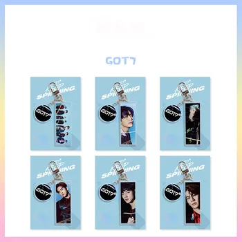 

Kpop GOT7 Mark Jackson YoungJae BamBam YuGyeom JinYoung JB Acrylic PVC Rectangular Keychain Star Same Paragraph Surrounding