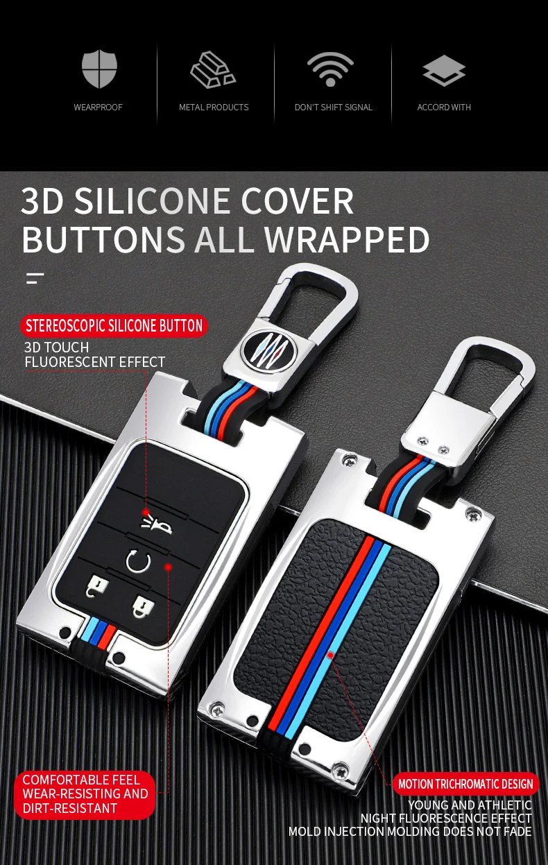 Custodia per chiave auto in lega di zinco per Cadillac CTS ATS XTS SLS SRX XLS DTS STS Seville Escalade 3/4/5Button Chevrolet C7 Corvette 8 Custodia per chiave auto in lega di zinco per Cadillac CTS ATS XTS SLS SRX XLS DTS STS Seville Escalade 3/4/5Button Chevrolet C7 Corvette - H2e5a51d2cc4d413eb1156334c5963971W