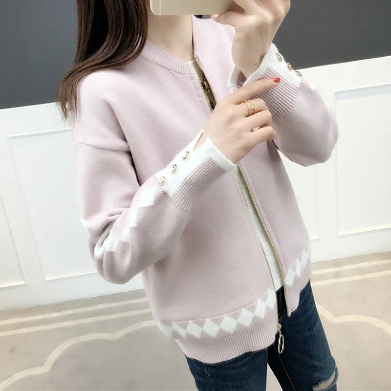 Pink YAGENZ модный розовый женский свитер кардиган пальто весенняя одежда нижняя одежда свитер короткие топы Женский вязаный кардиган 433 - Цвет: Pink