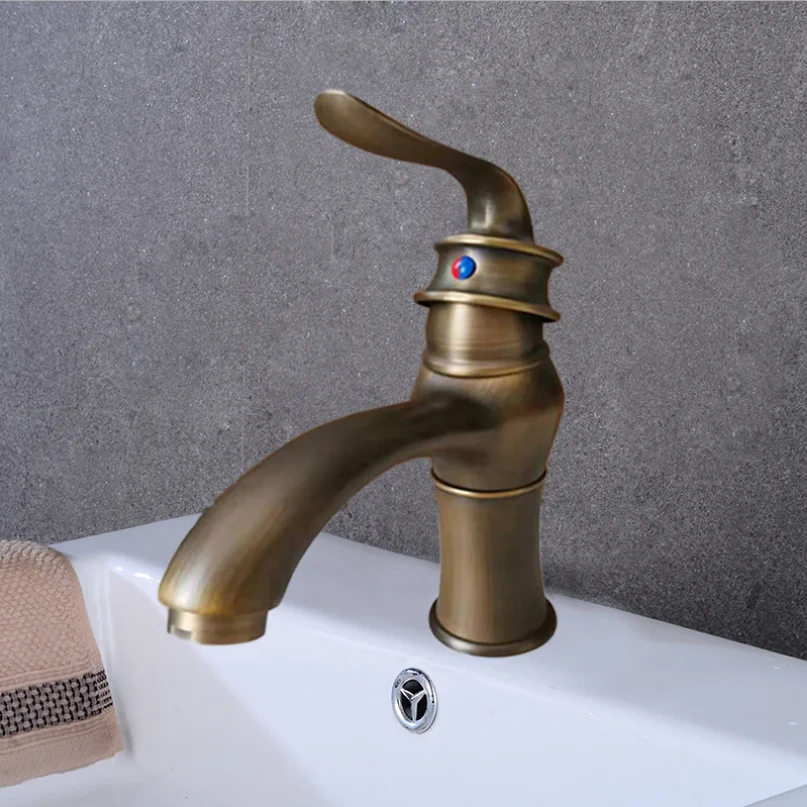 European Black Retro / Electroplating Hot And Cold Water Mixed Washbasin Faucet Home Bathroom Vanity Basin Counter Basin Tap - Цвет: retro