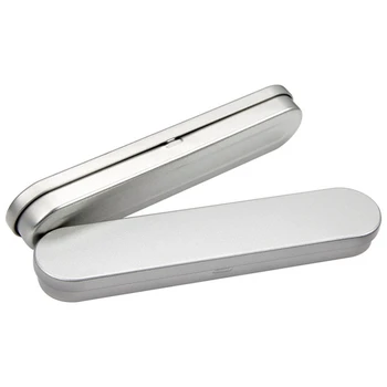 

NEW Delicate Silver Tin Pencil Pen Case Storage Box Stationery Organizer School Office Use Clear Coin Candy Key Case Storage Box