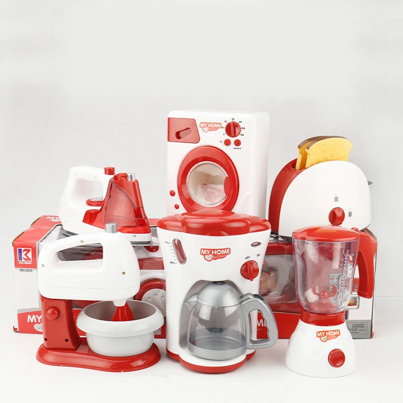 

Children Toys Household Appliances Pretend Play Kitchen Coffee Machine Toaster Blender Vacuum Cleaner Cooker Toys For Kid Toys