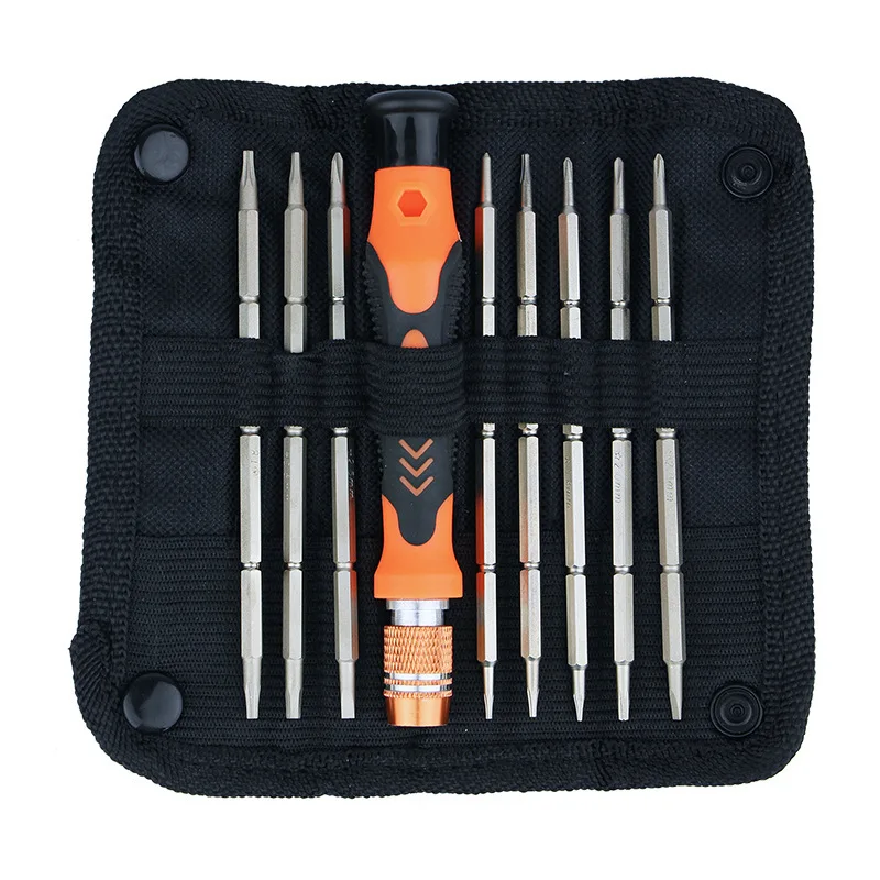

JAKEMY Hot Selling Mini Screwdriver Set with Phillips Hex Slotted U-shape Triangle Bits in Oxford Bag for DIY Repair