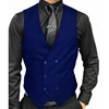 Black Formal Men's Vest Double-Breasted V-neck Men's Suit Vest Custom Wedding Tuxedo Steampunk 6