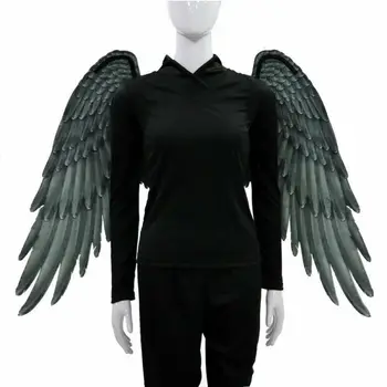

Halloween 3D Angel Wings Mardi Gras Theme Party Cosplay Wings For Children Adult Big Large Black Wings Devil Costume